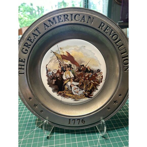 The Great American Revolution 1776 Pewter Plates Set Of 2 By GIF1973 The Spirit - Picture 1 of 4